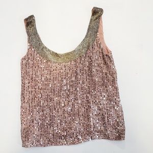XS chelsea flower silk sequin beaded top